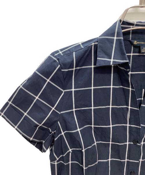 BROOKS BROTHERS（ブルックスブラザーズ）BROOKS BROTHERS (ブルックスブラザーズ) 半袖ワンピース ネイビー×ホワイトの古着・服飾アイテム