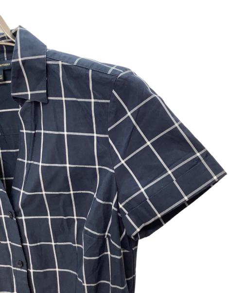 BROOKS BROTHERS（ブルックスブラザーズ）BROOKS BROTHERS (ブルックスブラザーズ) 半袖ワンピース ネイビー×ホワイトの古着・服飾アイテム
