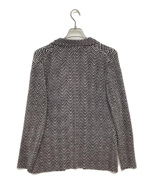 SPECCHIO（スペッチオ）SPECCHIO (スペッチオ) シャトルプリーツ ピークドラペル ダブルブレスト ジャケット ブラック×ホワイト サイズ:40の古着・服飾アイテム