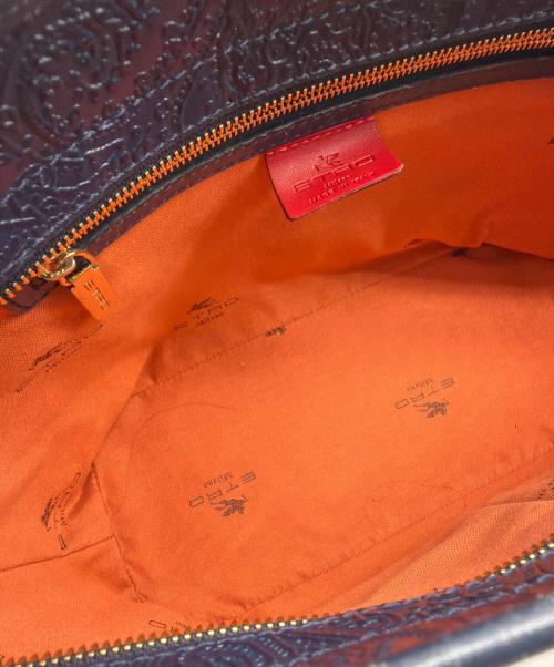 ETRO（エトロ）ETRO (エトロ) ペイズリー柄レザートートバッグ ネイビーの古着・服飾アイテム