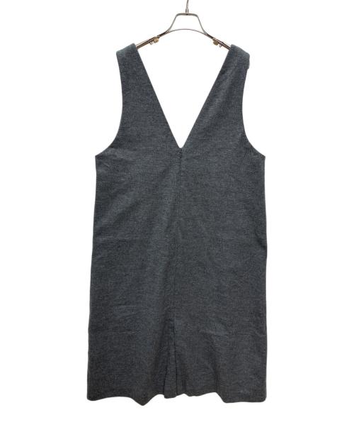 23区（ニジュウサンク）23区 (ニジュウサンク) ウール圧縮スムースVネックワンピース グレー サイズ:SIZE 46の古着・服飾アイテム