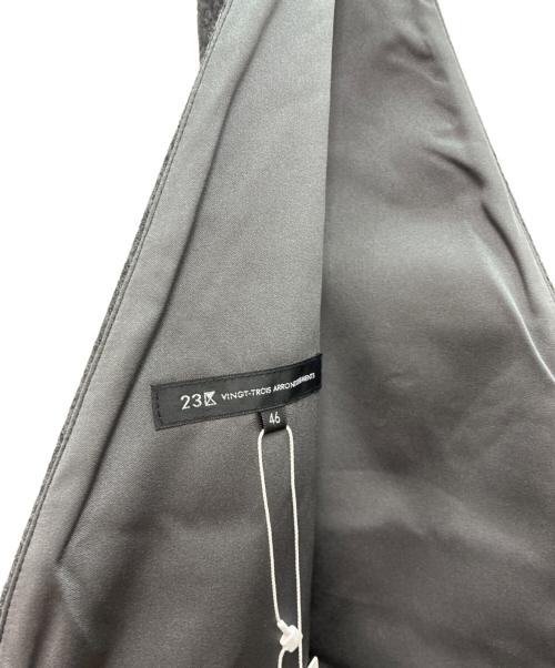 23区（ニジュウサンク）23区 (ニジュウサンク) ウール圧縮スムースVネックワンピース グレー サイズ:SIZE 46の古着・服飾アイテム