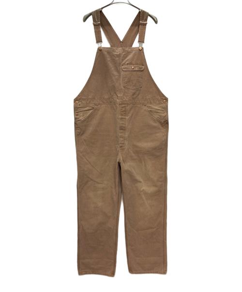 RRL（ダブルアールエル）RRL (ダブルアールエル) ディストレスト キャンバス オーバーオール ブラウン サイズ:SIZE XXLの古着・服飾アイテム