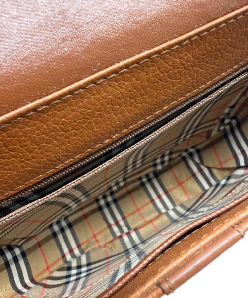 Burberry's（バーバリーズ）Burberry's (バーバリーズ) レザーショルダーバッグ ブラウンの古着・服飾アイテム