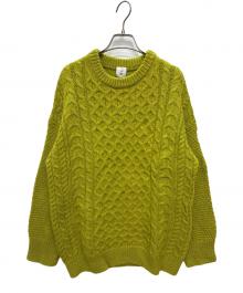 6(ROKU) BEAUTY&YOUTH（ロク ビューティーアンドユース）の古着「LIGHT CABLE KNIT/ニット」｜黄緑