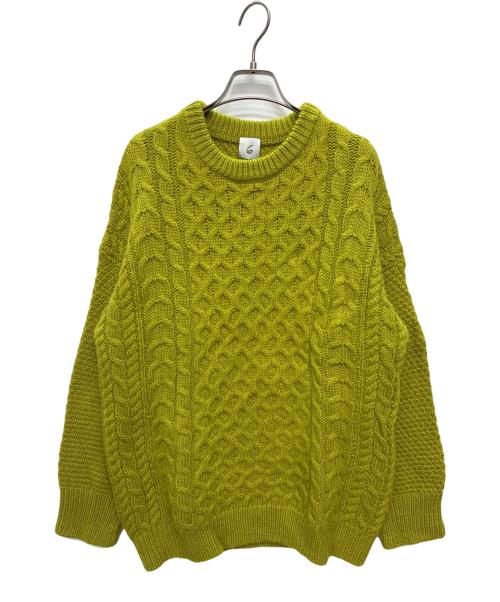 6(ROKU) BEAUTY&YOUTH（ロク ビューティーアンドユース）6(ROKU) BEAUTY&YOUTH (ロク ビューティーアンドユース) LIGHT CABLE KNIT/ニット 黄緑 サイズ:SIZE M (38)の古着・服飾アイテム