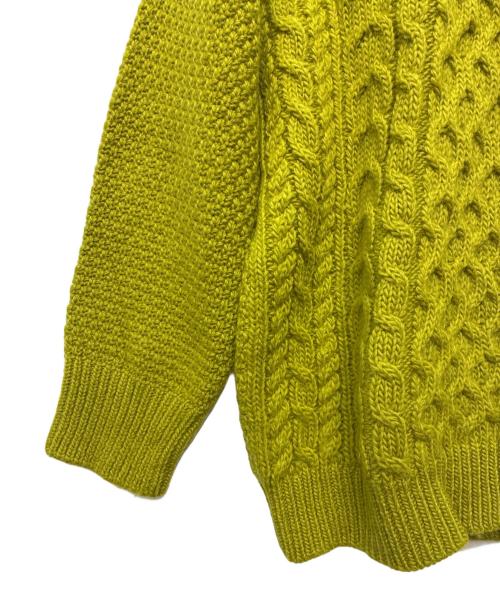 6(ROKU) BEAUTY&YOUTH（ロク ビューティーアンドユース）6(ROKU) BEAUTY&YOUTH (ロク ビューティーアンドユース) LIGHT CABLE KNIT/ニット 黄緑 サイズ:SIZE M (38)の古着・服飾アイテム