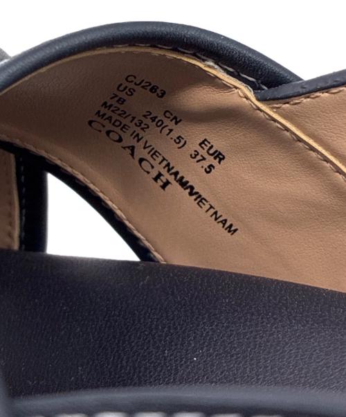 COACH（コーチ）COACH (コーチ) シグネチャー クロスストラップサンダル ネイビー サイズ:EUR 37.5の古着・服飾アイテム
