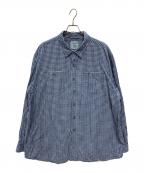 L.L.Beanエルエルビーン）の古着「00s メタルボタン チェックシャツ」｜ブルー×ホワイト