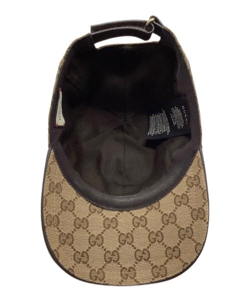 GUCCI（グッチ）GUCCI (グッチ) GGキャンバスベースボールキャップ ブラウン サイズ:57cmの古着・服飾アイテム