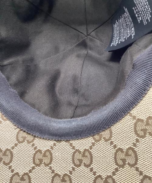 GUCCI（グッチ）GUCCI (グッチ) GGキャンバスベースボールキャップ ブラウン サイズ:57cmの古着・服飾アイテム