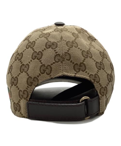 GUCCI（グッチ）GUCCI (グッチ) GGキャンバスベースボールキャップ ブラウン サイズ:57cmの古着・服飾アイテム