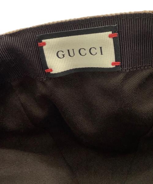 GUCCI（グッチ）GUCCI (グッチ) GGキャンバスベースボールキャップ ブラウン サイズ:57cmの古着・服飾アイテム