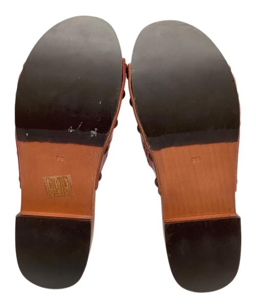 MIU MIU（ミュウミュウ）MIU MIU (ミュウミュウ) ウッドソールサンダル レッド サイズ:SIZE 36の古着・服飾アイテム