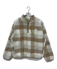 NIKE（ナイキ）の古着「シーズナル ウィンターライズド AOP H L/S トップ / ハーフジップフリースジャケット」｜ベージュ×ホワイト