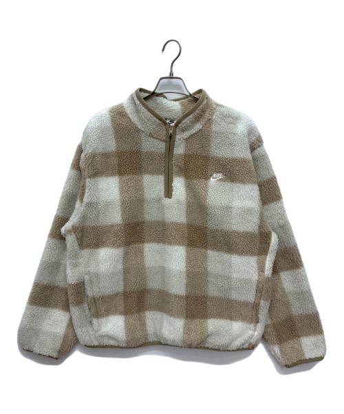 NIKE（ナイキ）NIKE (ナイキ) シーズナル ウィンターライズド AOP H L/S トップ / ハーフジップフリースジャケット ベージュ×ホワイト サイズ:SIZE XXLの古着・服飾アイテム