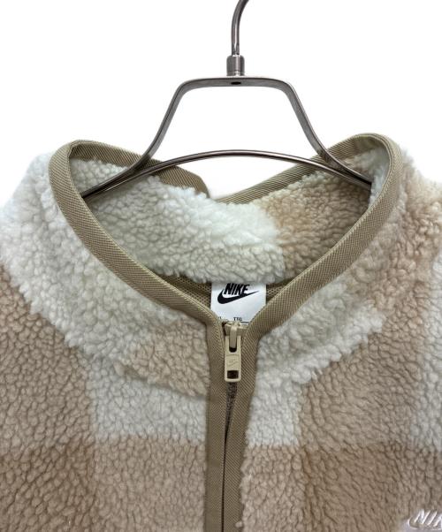 NIKE（ナイキ）NIKE (ナイキ) シーズナル ウィンターライズド AOP H L/S トップ / ハーフジップフリースジャケット ベージュ×ホワイト サイズ:SIZE XXLの古着・服飾アイテム