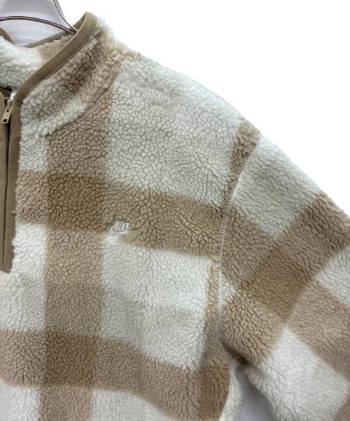 NIKE（ナイキ）NIKE (ナイキ) シーズナル ウィンターライズド AOP H L/S トップ / ハーフジップフリースジャケット ベージュ×ホワイト サイズ:SIZE XXLの古着・服飾アイテム