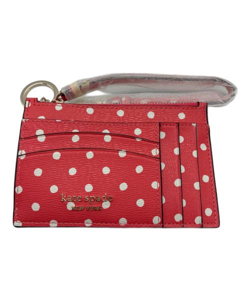 Kate Spade（ケイトスペード）Kate Spade (ケイトスペード) PVC スペンサー ドット カードケース ピンク×ホワイト 未使用品の古着・服飾アイテム