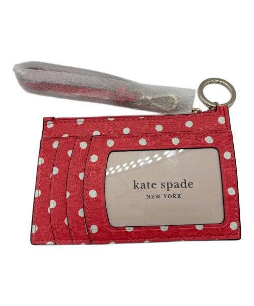 Kate Spade（ケイトスペード）Kate Spade (ケイトスペード) PVC スペンサー ドット カードケース ピンク×ホワイト 未使用品の古着・服飾アイテム