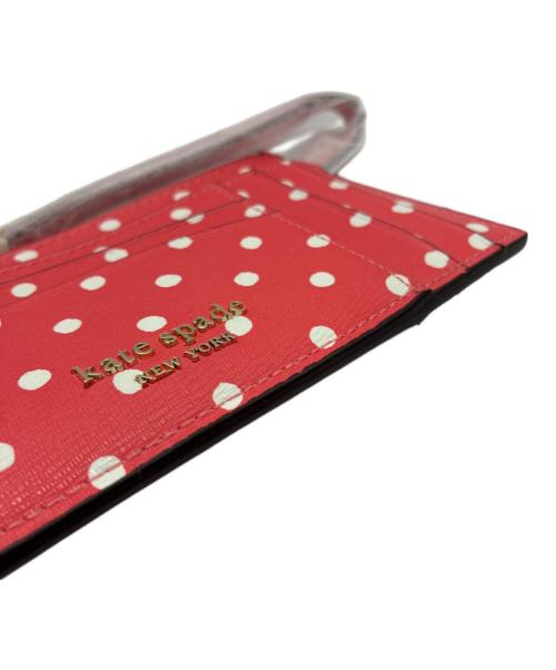 Kate Spade（ケイトスペード）Kate Spade (ケイトスペード) PVC スペンサー ドット カードケース ピンク×ホワイト 未使用品の古着・服飾アイテム
