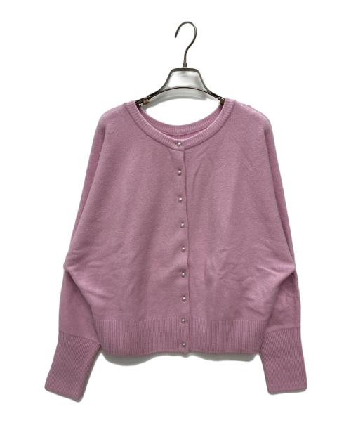 UNFILO（アンフィーロ）UNFILO (アンフィーロ) パール調ボタンカーディガン ピンク サイズ:SIZE XLの古着・服飾アイテム