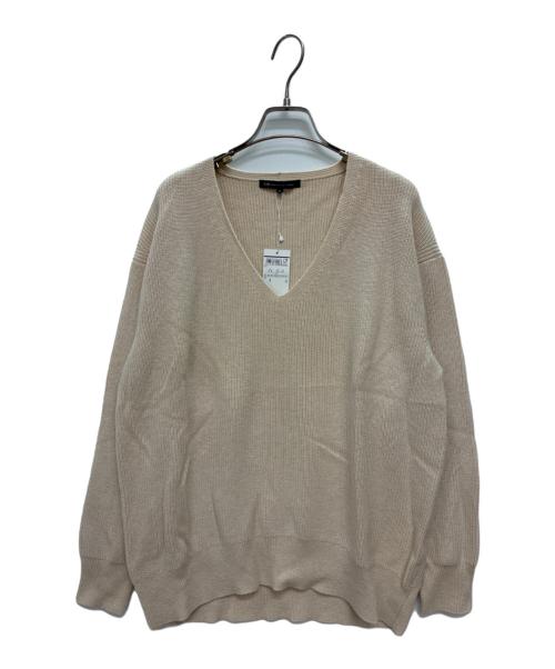 23区（ニジュウサンク）23区 (ニジュウサンク) リブ編みVネックニット ベージュ サイズ:SIZE 44の古着・服飾アイテム