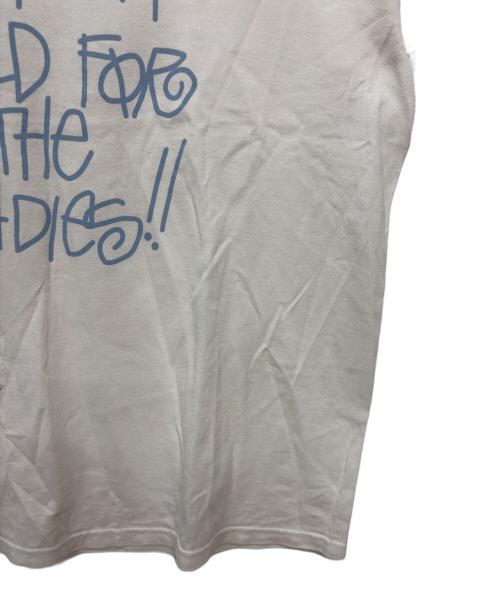 stussy（ステューシー）stussy (ステューシー) 00s ROCK MY GOLD プリントTシャツ ホワイト×ブルー サイズ:SIZE XLの古着・服飾アイテム