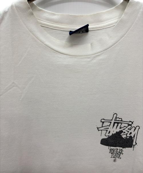 stussy（ステューシー）stussy (ステューシー) 00s NEW SLICK FLAVOR プリントTシャツ ホワイト サイズ:SIZE XLの古着・服飾アイテム
