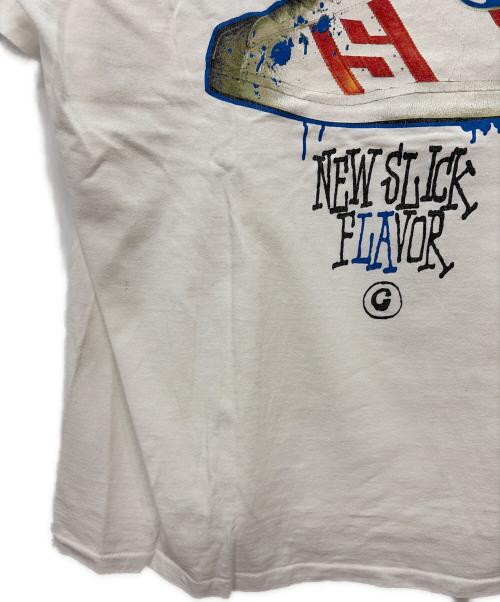 stussy（ステューシー）stussy (ステューシー) 00s NEW SLICK FLAVOR プリントTシャツ ホワイト サイズ:SIZE XLの古着・服飾アイテム