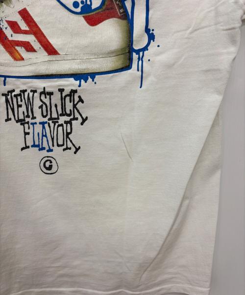 stussy（ステューシー）stussy (ステューシー) 00s NEW SLICK FLAVOR プリントTシャツ ホワイト サイズ:SIZE XLの古着・服飾アイテム