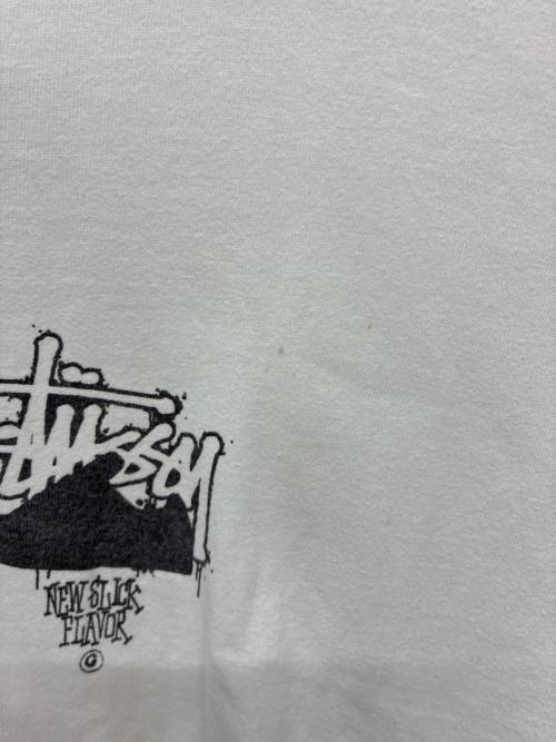 stussy（ステューシー）stussy (ステューシー) 00s NEW SLICK FLAVOR プリントTシャツ ホワイト サイズ:SIZE XLの古着・服飾アイテム