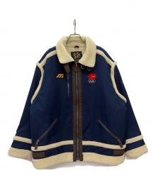 MIZUNO（ミズノ）の古着「【日本製】1998長野オリンピック 日本代表ボアジャケット」｜ネイビー
