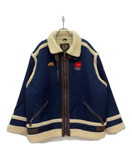 MIZUNO（ミズノ）MIZUNO (ミズノ) 【日本製】1998長野オリンピック 日本代表ボアジャケット ネイビー サイズ:Oの古着・服飾アイテム
