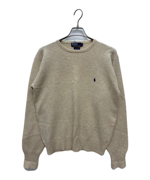 POLO RALPH LAUREN（ポロ・ラルフローレン）POLO RALPH LAUREN (ポロ・ラルフローレン) ポニー刺繍 ウールニット ベージュ サイズ:Mの古着・服飾アイテム