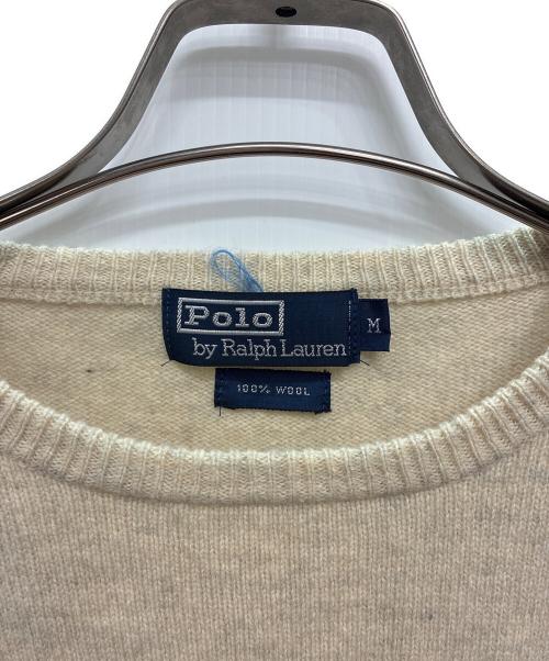 POLO RALPH LAUREN（ポロ・ラルフローレン）POLO RALPH LAUREN (ポロ・ラルフローレン) ポニー刺繍 ウールニット ベージュ サイズ:Mの古着・服飾アイテム