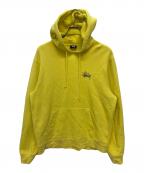 stussyステューシー）の古着「プルオーバーパーカー」｜イエロー