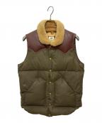 RockyMountainFeatherBed×BEAUTY&YOUTH UNITED ARROWSロッキーマウンテンフェザーベッド×ビューティーアンドユースユナイテッドアローズ）の古着「オイルドコットン CHRISTY ダウンベスト」｜グリーン×ブラウン
