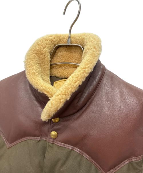 RockyMountainFeatherBed（ロッキーマウンテンフェザーベッド）RockyMountainFeatherBed BEAUTY&YOUTH UNITED ARROWS オイルドコットン CHRISTY ダウンベスト グリーン×ブラウン サイズ:SIZE 40の古着・服飾アイテム