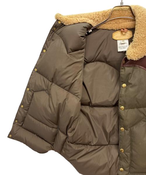 RockyMountainFeatherBed（ロッキーマウンテンフェザーベッド）RockyMountainFeatherBed BEAUTY&YOUTH UNITED ARROWS オイルドコットン CHRISTY ダウンベスト グリーン×ブラウン サイズ:SIZE 40の古着・服飾アイテム