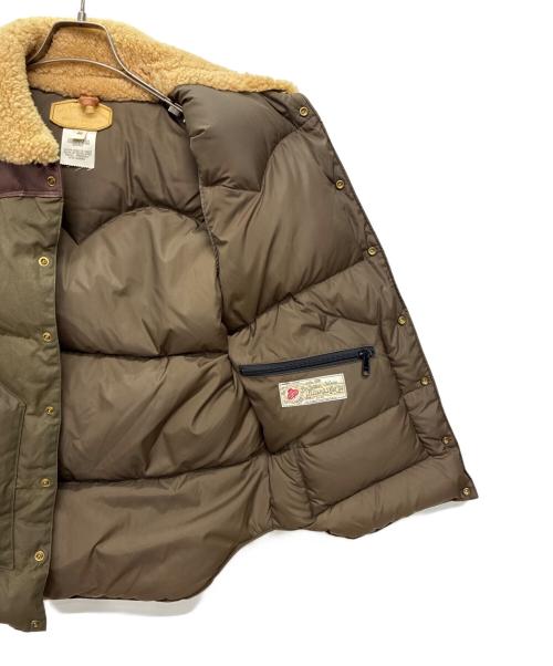 RockyMountainFeatherBed（ロッキーマウンテンフェザーベッド）RockyMountainFeatherBed BEAUTY&YOUTH UNITED ARROWS オイルドコットン CHRISTY ダウンベスト グリーン×ブラウン サイズ:SIZE 40の古着・服飾アイテム