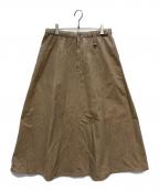 HELLY HANSENヘリーハンセン）の古着「フレームプルーフ デニムロングスカート W Flameproof Denim Skirt 難燃デニム フレアスカート」｜ベージュ