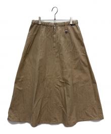 HELLY HANSEN（ヘリーハンセン）の古着「フレームプルーフ デニムロングスカート W Flameproof Denim Skirt 難燃デニム フレアスカート」｜ベージュ