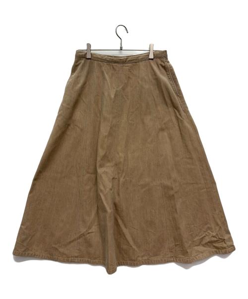 HELLY HANSEN（ヘリーハンセン）HELLY HANSEN (ヘリーハンセン) フレームプルーフ デニムロングスカート W Flameproof Denim Skirt 難燃デニム フレアスカート ベージュ サイズ:W/Lの古着・服飾アイテム