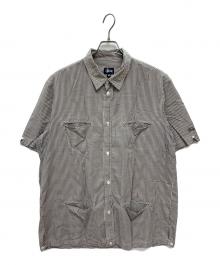 stussy（ステューシー）の古着「00-90s 紺タグ USA製 キューバシャツ」｜ホワイト×ブラウン