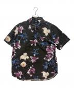 stussyステューシー）の古着「半袖シャツ」｜ブラック×ブルー