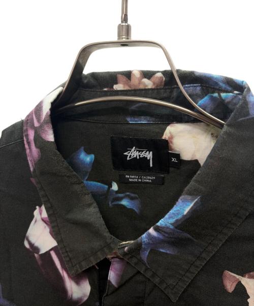 stussy（ステューシー）stussy (ステューシー) 半袖シャツ ブラック×ブルー サイズ:XLの古着・服飾アイテム