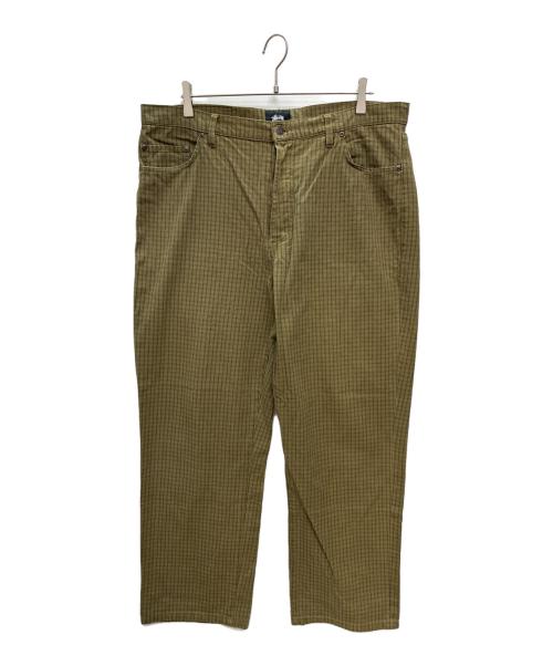 stussy（ステューシー）stussy (ステューシー) Check Big OL パンツ グリーン×グレー サイズ:36の古着・服飾アイテム