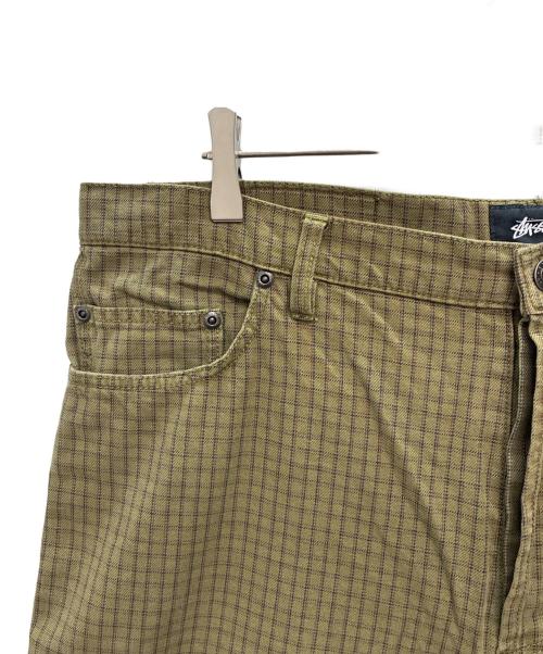 stussy（ステューシー）stussy (ステューシー) Check Big OL パンツ グリーン×グレー サイズ:36の古着・服飾アイテム