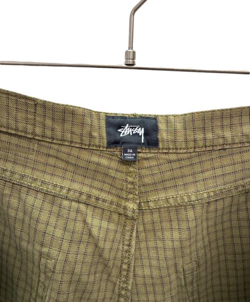 stussy（ステューシー）stussy (ステューシー) Check Big OL パンツ グリーン×グレー サイズ:36の古着・服飾アイテム